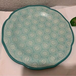 Pioneer Woman Teal Hyacinth dinner plate 10 3/4” G15